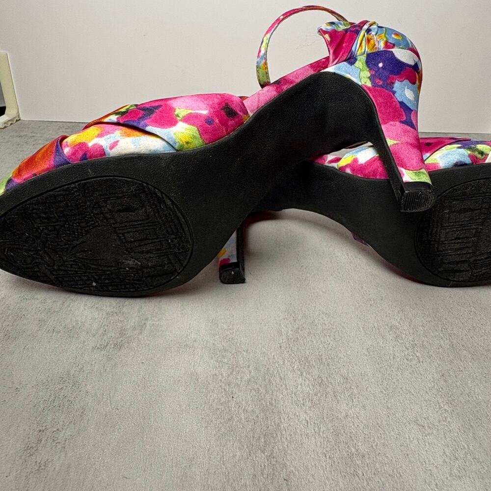 Rocket Dog Brand K9 Satin Floral Pattern Heel Adjustable Ankle Strap Women's 9.5 - Picture 14 of 15